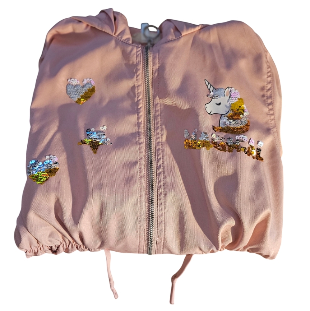 🦄Unicorn🦄 Sequins Hooded Zip up Fishtail Elastisized Waist | Size: L (12)